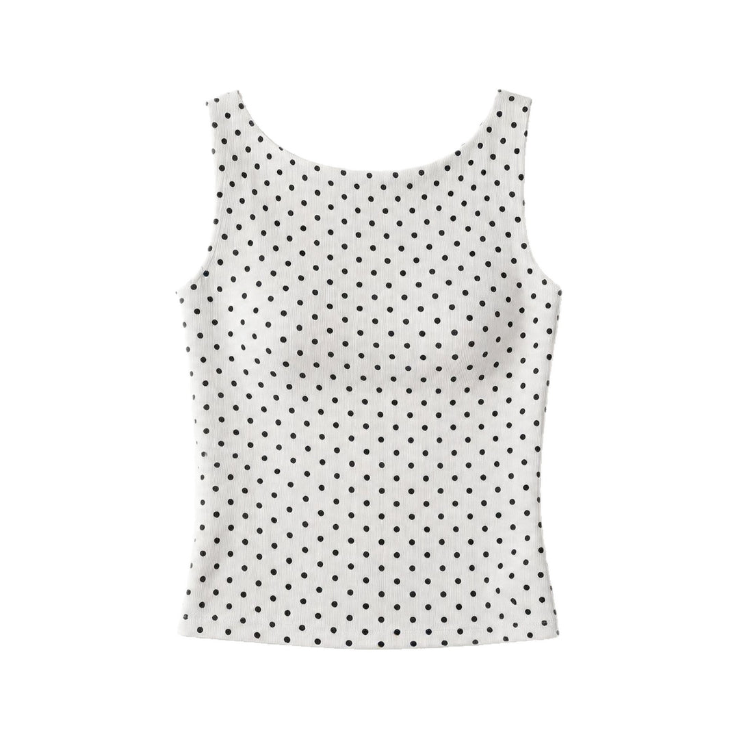 Dame tanktop med legende polka-dots mønster Skovae