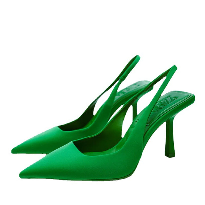 Dame Slingback-pumper med spids tåparti og elastisk rem Stilla