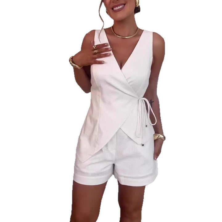 Kvinder Wrap-Front Linned Playsuit Stilla