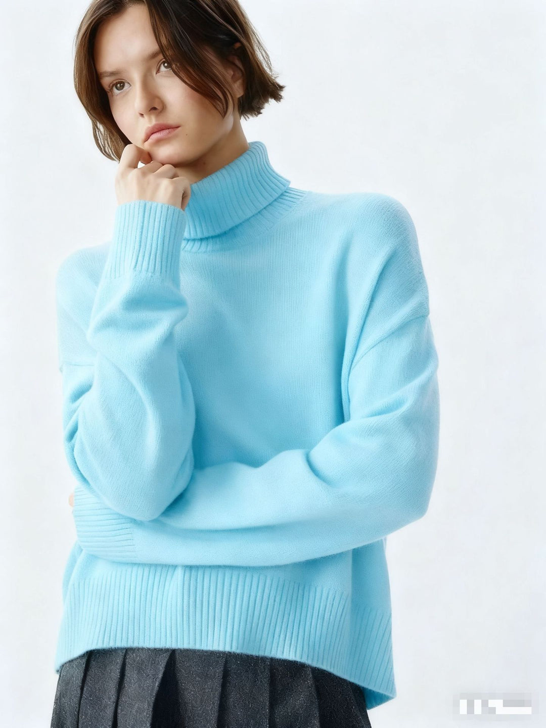 Dame Cozy Turtleneck Sweater med Oversized Snit og Fin Ribstruktur Stilla