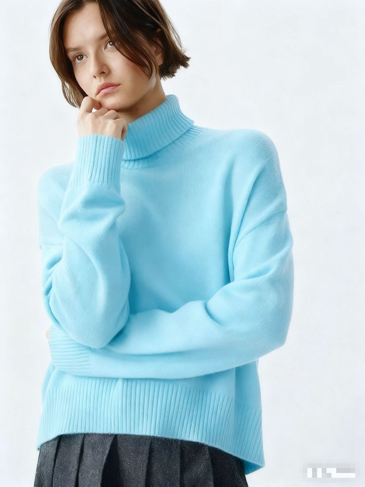 Dame Cozy Turtleneck Sweater med Oversized Snit og Fin Ribstruktur Stilla