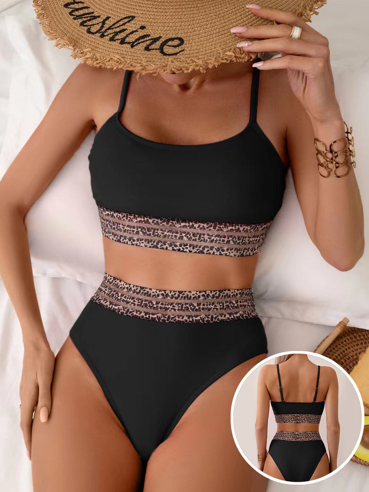 Dame Højt skåret Bikini-sæt med modetrend Animal-Print Stilla