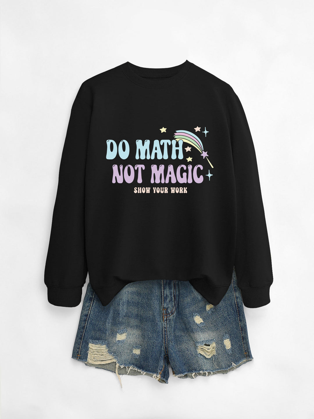 Dame casual sweatshirt med inspirerende matematikmotiv Stilla