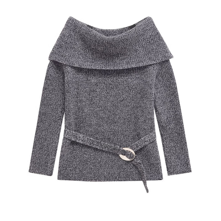 Femme Off-Shoulder Pullover med bælte Stilla