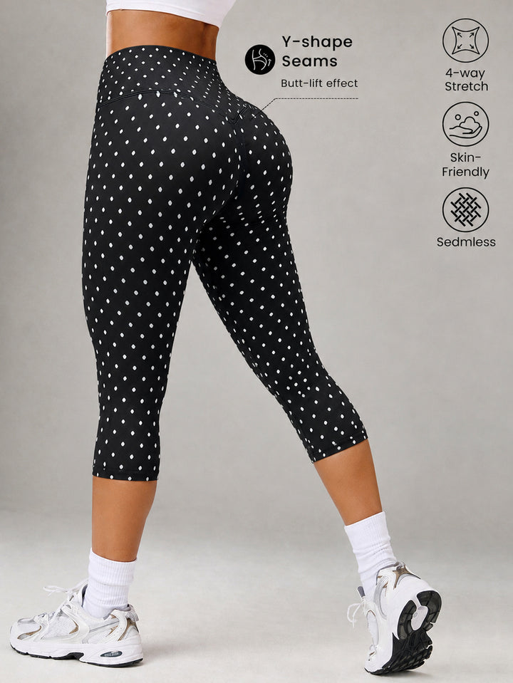 Dame Sporty 3/4 Leggings med Y-formede sømme og Anti-Cellulite-effekt Skovae