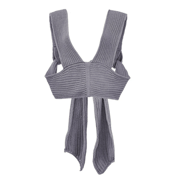 Damer strikket crop-top med raffinerede rygdetaljer Skovae