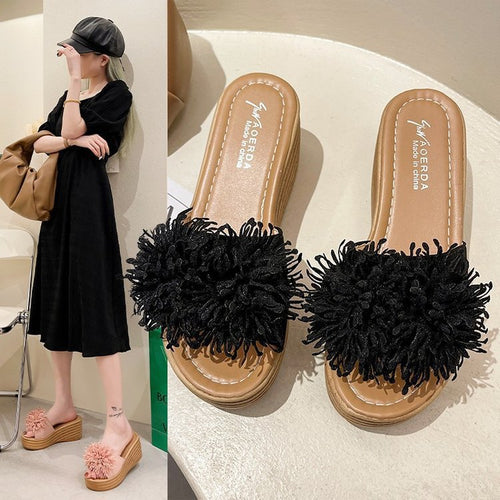 Dame Slide-sandaler med elegant blomsterdekoration og skridsikker sål Stilla