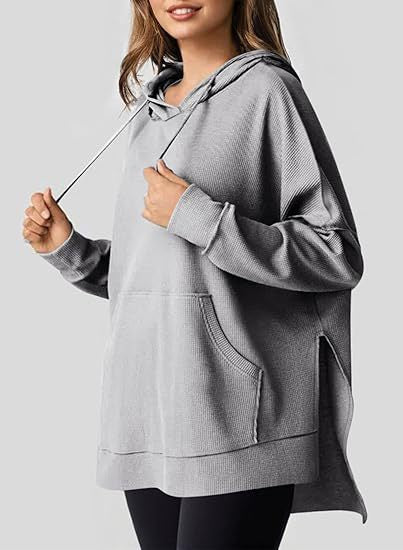 Damer oversized hættetrøje med sidelommer og praktiske lommer Stilla