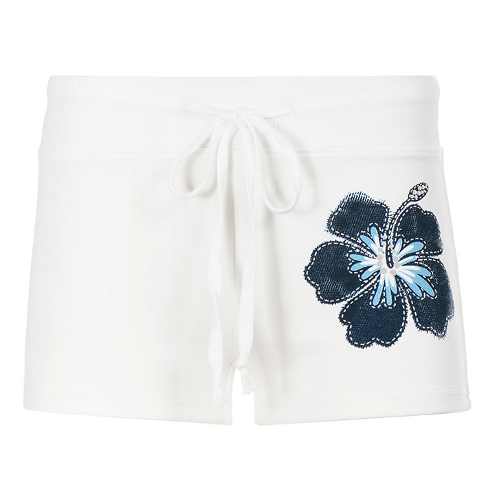Dame sportshorts med blomstret design og elastisk talje Skovae