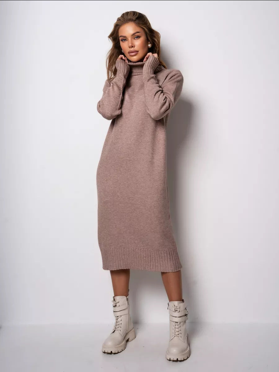 Femme Højhalset Oversized Strikkjole Stilla