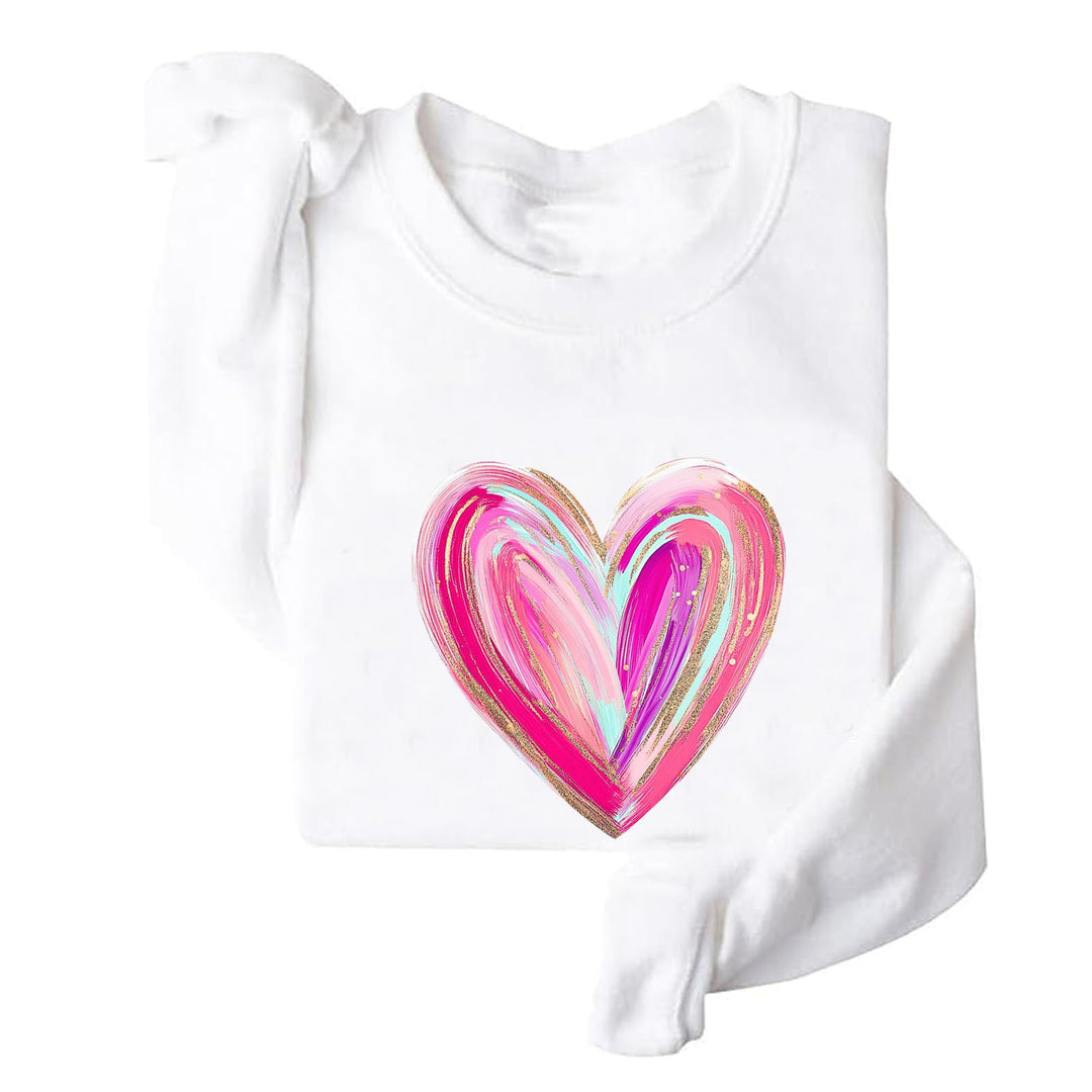 Kvinders sweatshirt med kreativt hjerte design Stilla
