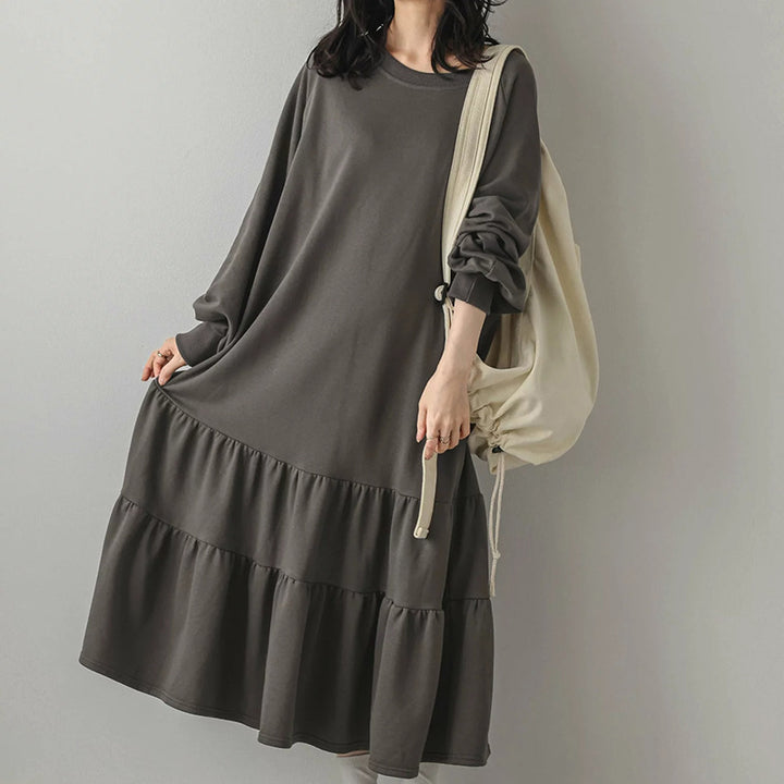 Femme Cozy Gestufter Sweatshirtkjole Stilla