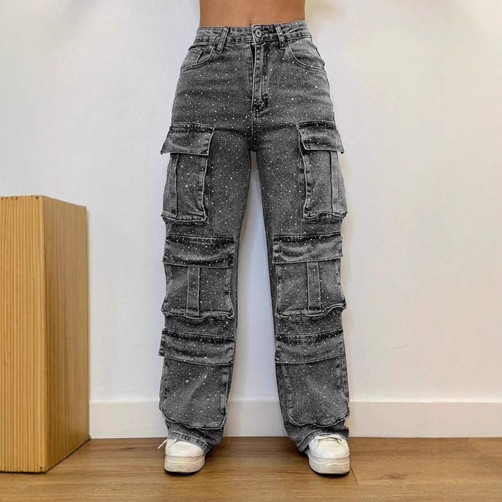 Dame Cargo Jeans med praktiske lommer og afslappet snit Stilla