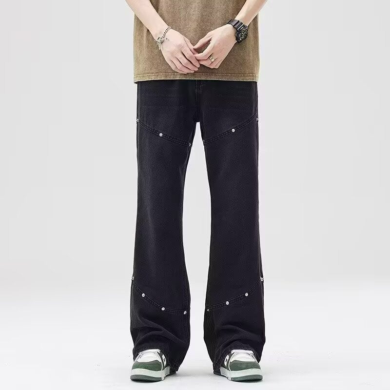 Herre Behagelige High-Waist Jeans med innovativt design og praktiske detaljer Stilla