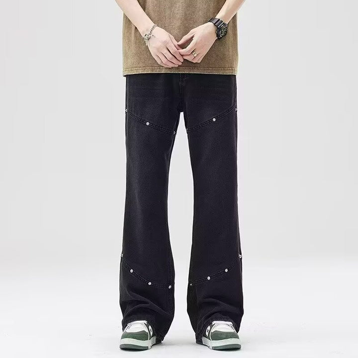 Herre Behagelige High-Waist Jeans med innovativt design og praktiske detaljer Stilla