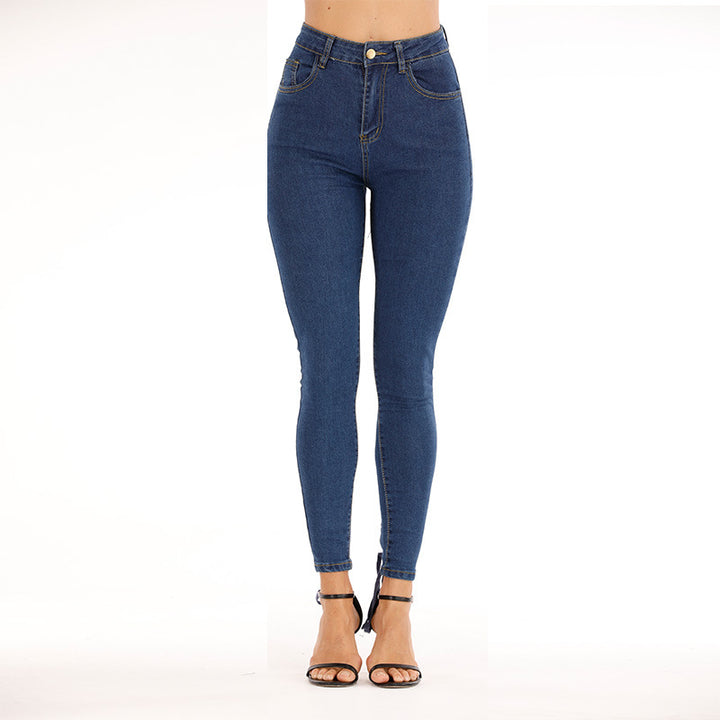 Dame High-Waist Skinny Jeans med stilfulde åbne sømme og figurfremhævende pasform Stilla
