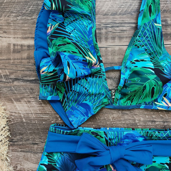 Dame bikini-sæt med høj talje og elegante sløjfedetaljer Stilla