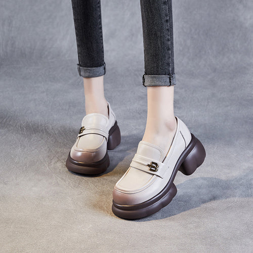 Dame Chunky Platform Sko med elegant spænde-detalje Stilla
