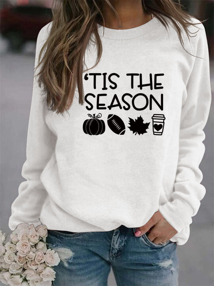 Stilla | Mode Langærmet O Hals Trykt Top Sweatshirt