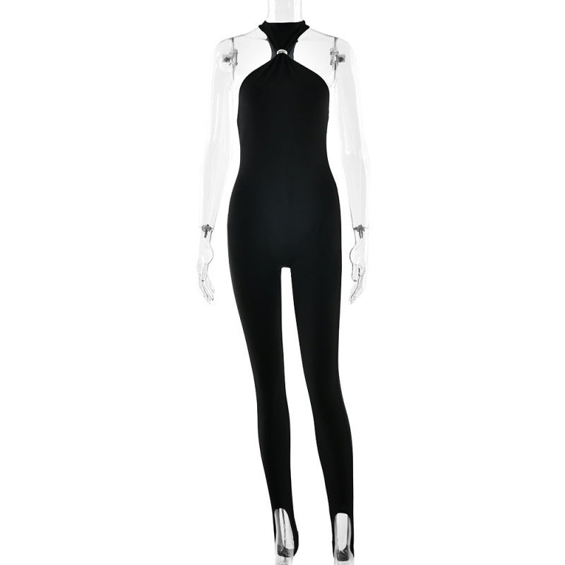 Damen Sportlicher Einteiler mit elegantem Kragen und dezenten Cut-Outs Skovae