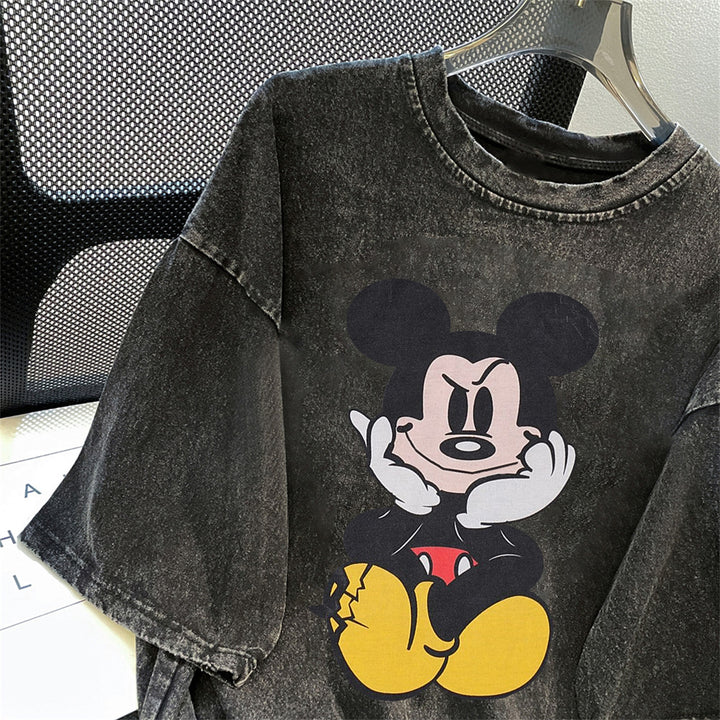 Dame T-shirt med unikt Mickey Mouse motiv Stilla