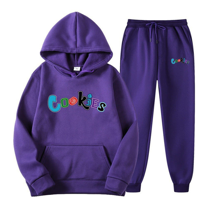Women's Hoodie og Jogging Pants Sæt med Farverig Grafikprint Skovae