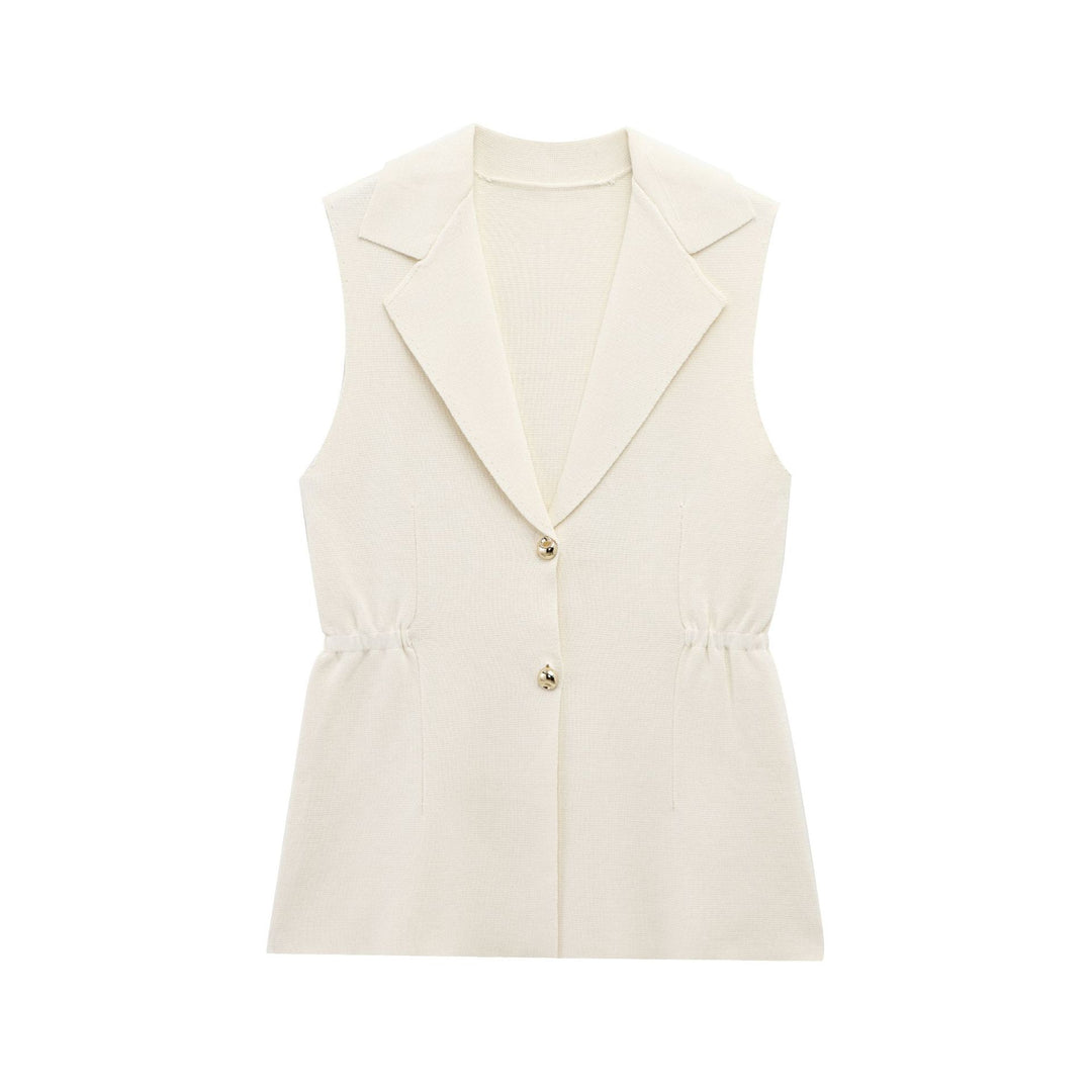 Femme Tilpasset Ærmeløs Strik Blazer Stilla
