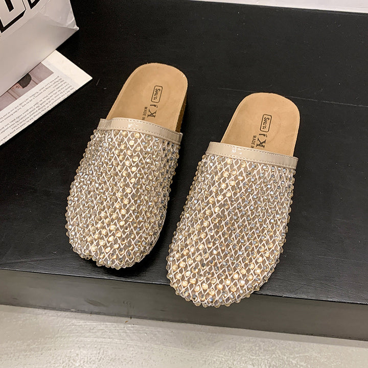 Dame Strass-belagte Slide Mules Stilla