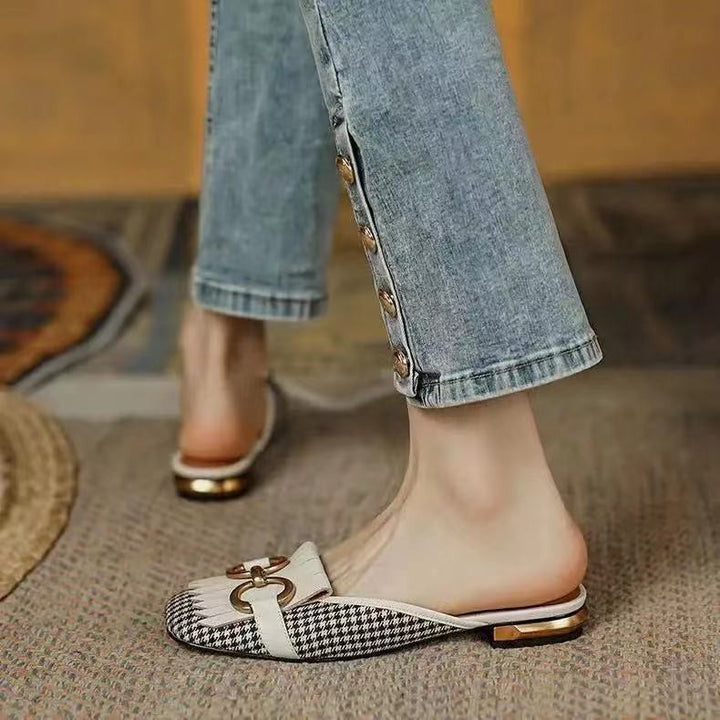 Dame Slip-On-Mules med dekorative frynser og accent Stilla