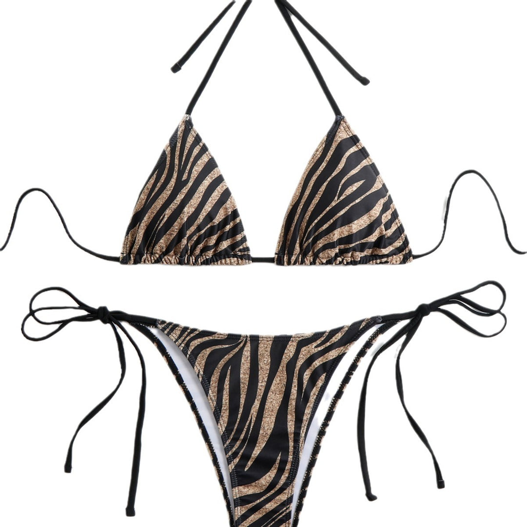 Dame trekant-top og sidelunt bund bikini-sæt Stilla