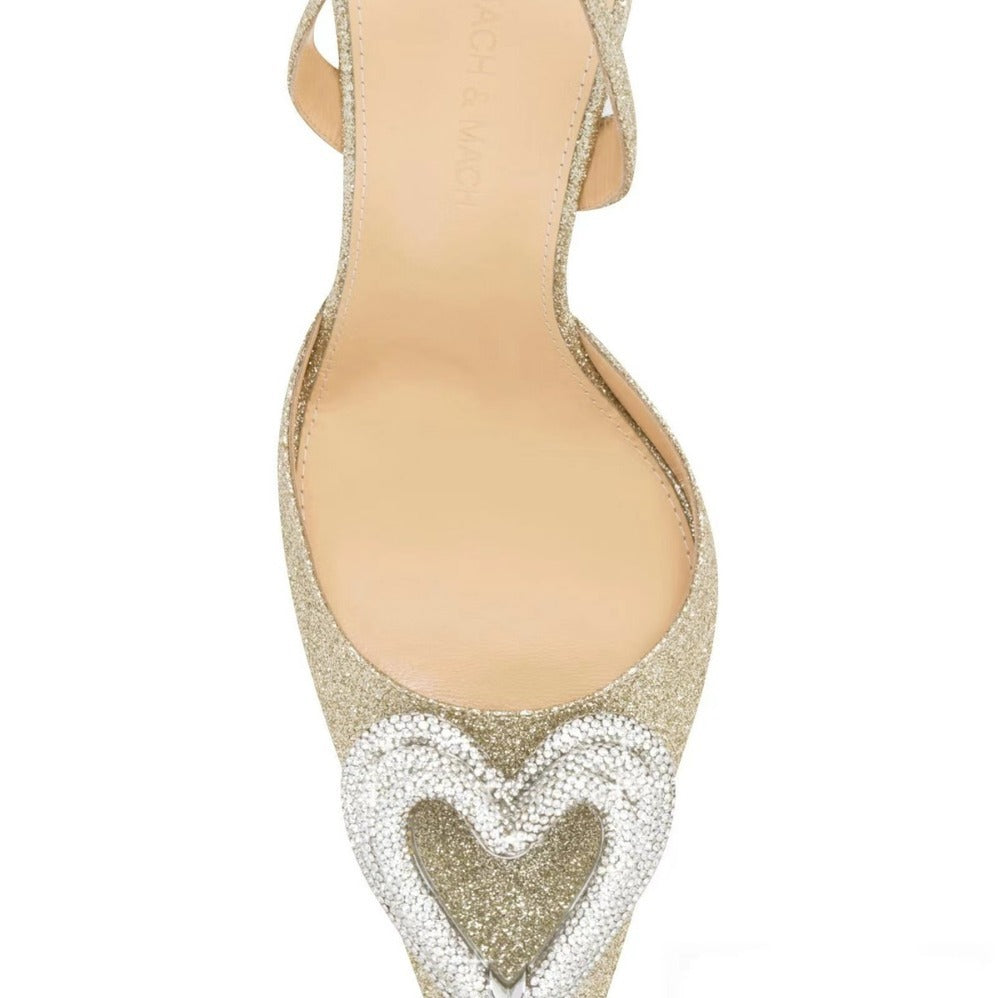 Femme Elegante Højhælede Slingback Sko med Strass Accent Stilla