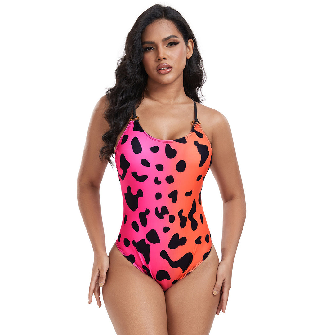 Dame Højtydende Leopardmønster Enhed Badedragt Stilla