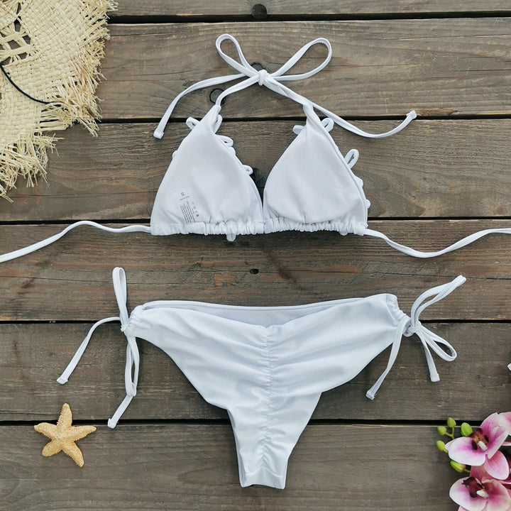 Dame bikini-sæt med sofistikerede blomsterdetaljer og justerbare stropper Stilla