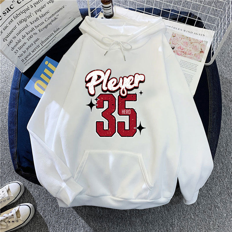 Kvindelig hætte sweatshirt med kreativ basketball design Skovae