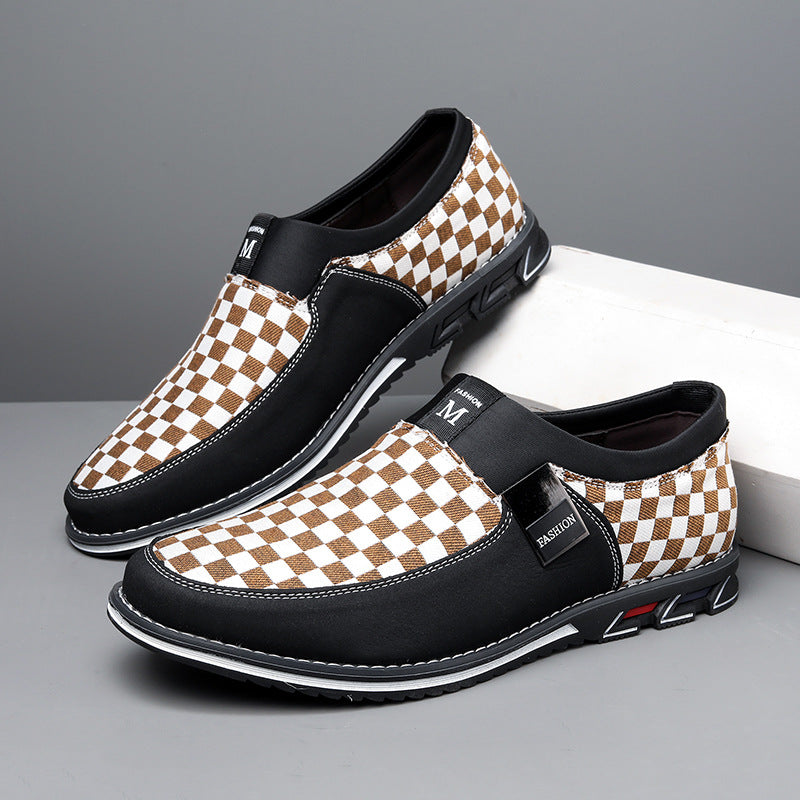 Herrer Trendy Slip-On Tjekkede Sneakers Stilla