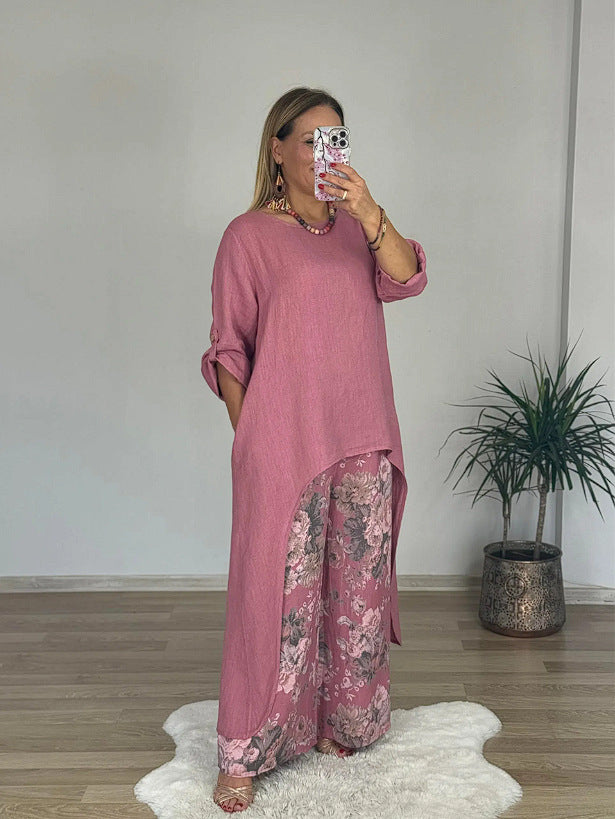 Dame Relaxed Fit Linned Tunika Top Stilla