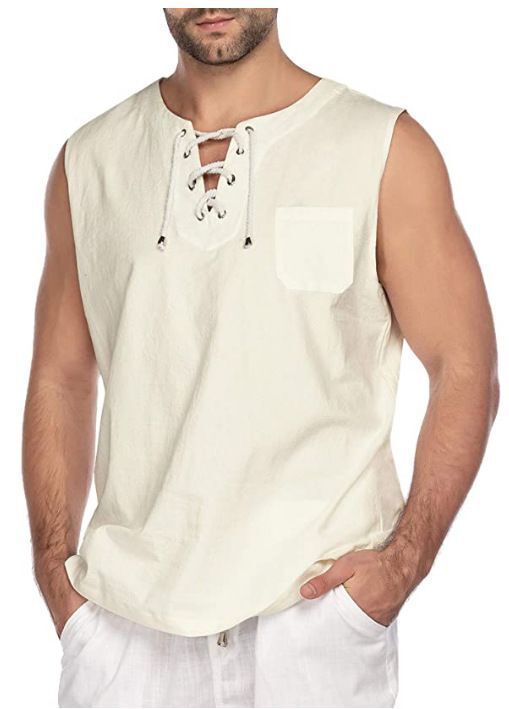 Herrer afslappet tanktop med snøring Stilla