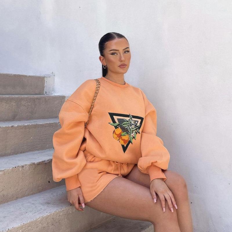 Dame sweatshirt med unikt frugtmotiv Stilla