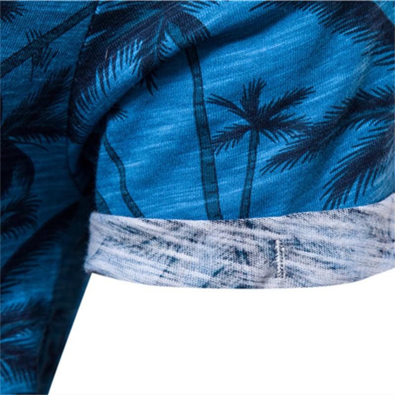 Herrer T-shirt med stilfuld palme-print og behagelig pasform Stilla