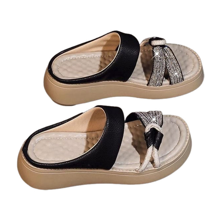 Dame Plateau-sandaler med glitrende detaljer og moderne remdesign Stilla