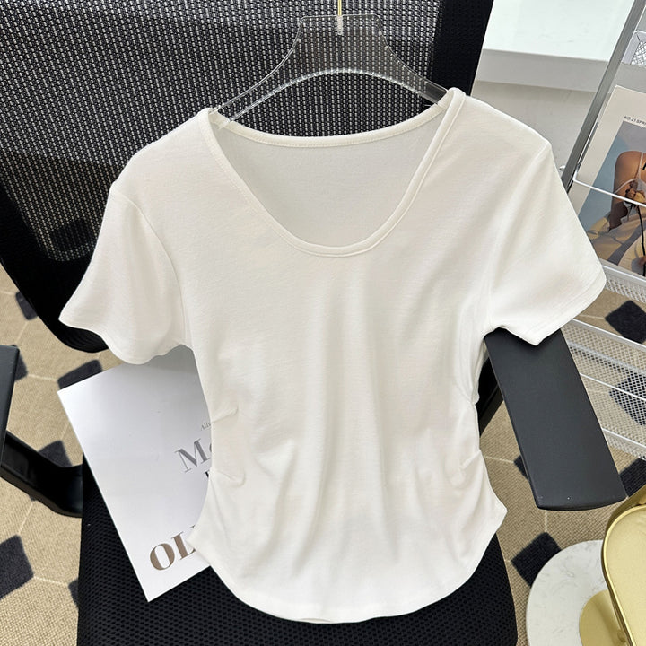 Dame V-Hals Fitted Basic T-Shirt Stilla