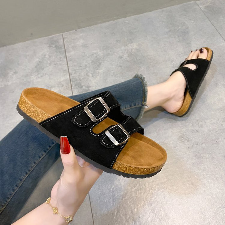 Dame komfortable toe-split sandaler med justerbare remme og ergonomisk fodseng Stilla