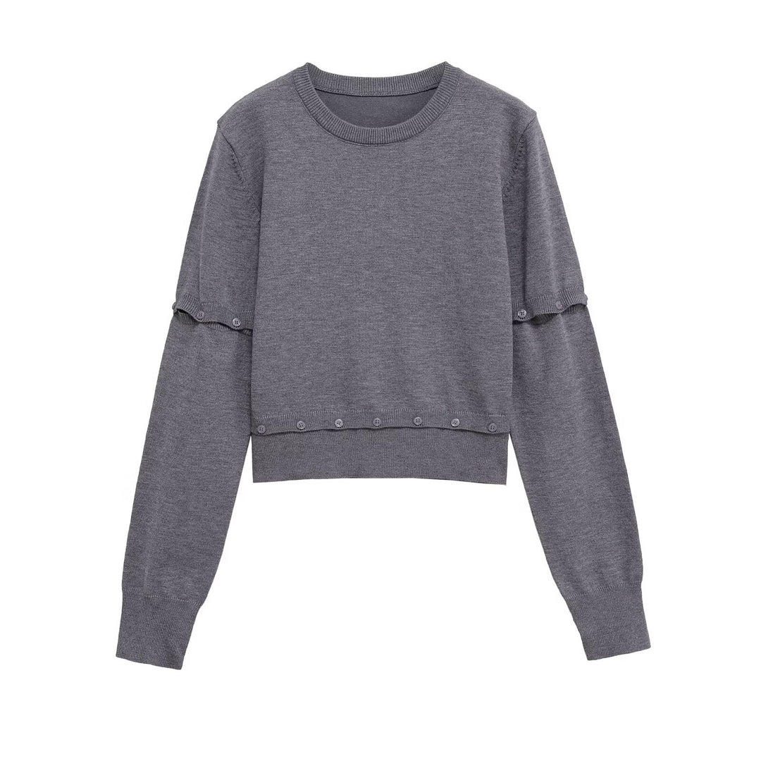 Damer cropped sweater med dekorative knapdetaljer Stilla