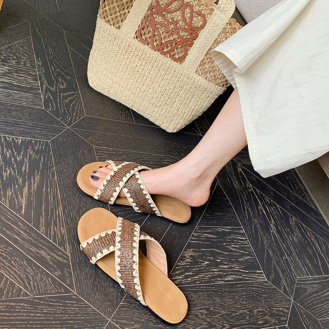 Femme Slip-On Kryds Pæl Rutsjebane Sandaler Stilla