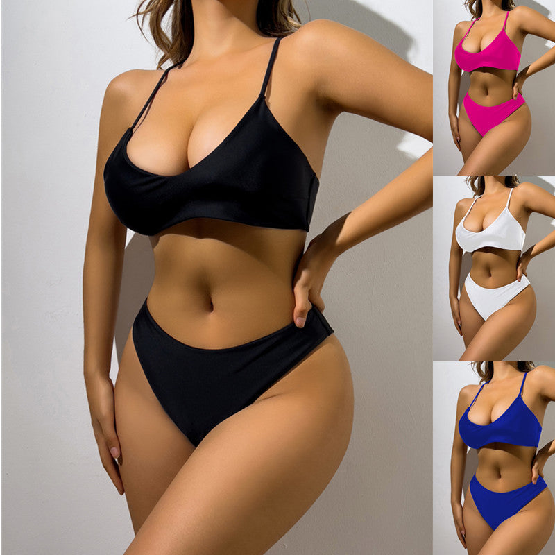 Femme Minimalist Højt Skåret Bikini-Sæt Stilla