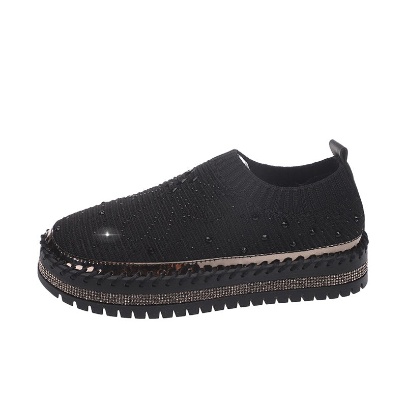 Damer Glitrende Slip-Ons med behageligt og elastisk strikoverdel Stilla