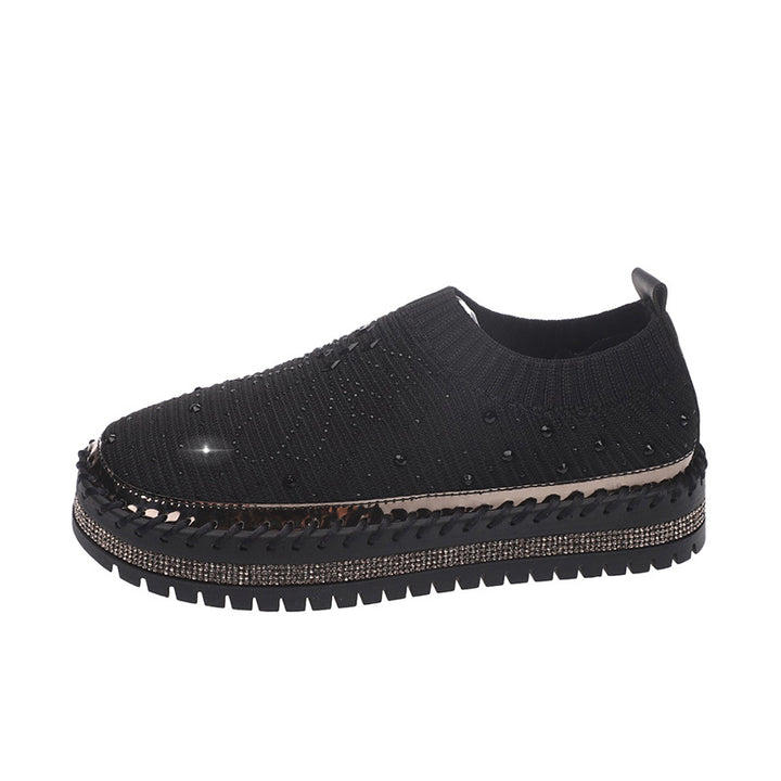 Damer Glitrende Slip-Ons med behageligt og elastisk strikoverdel Stilla