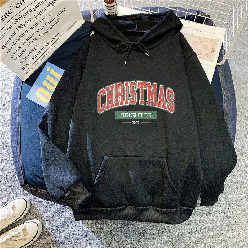 Kvindernes hætte sweatshirt med festligt juletmotiv Skovae