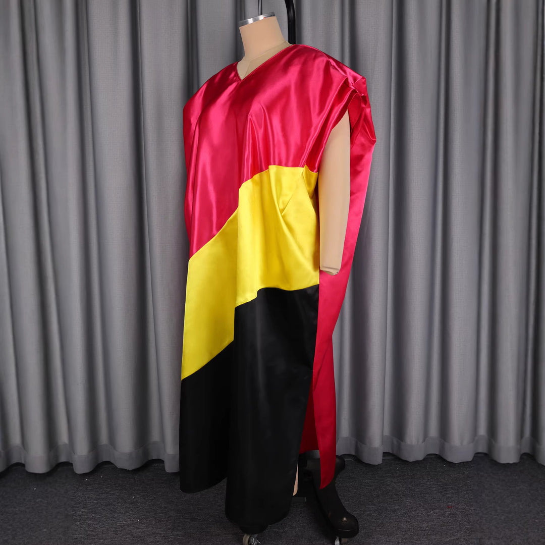 Dame asymmetrisk kaftan-kjole med voluminøse ærmer Skovae