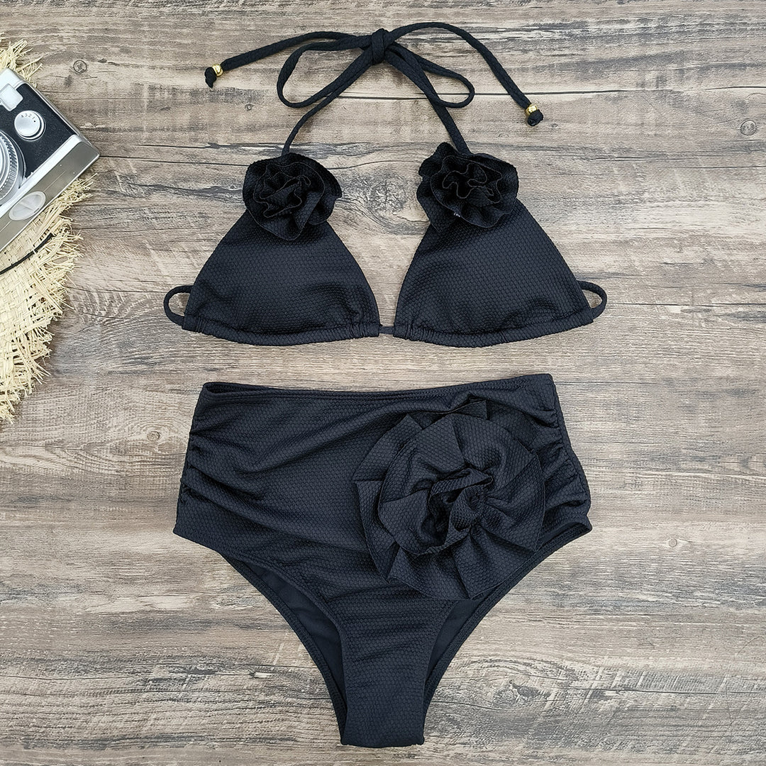 Dame Bikini-sæt med blomsterdesign og høj talje trusse Stilla